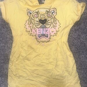 Kenzo Kids Yellow Tiger Graphic T-Shirt dress
